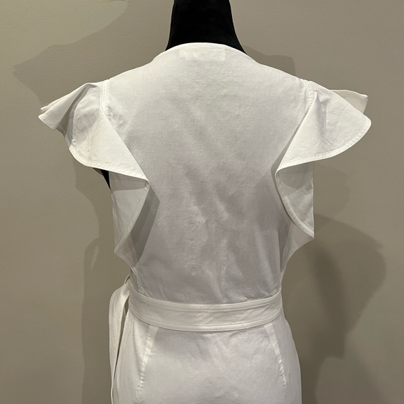 A.L.C. Wrap Flutter Sleeve Dress in White | Size 10 - Picture 6 of 9